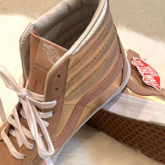 vans rose gold high tops